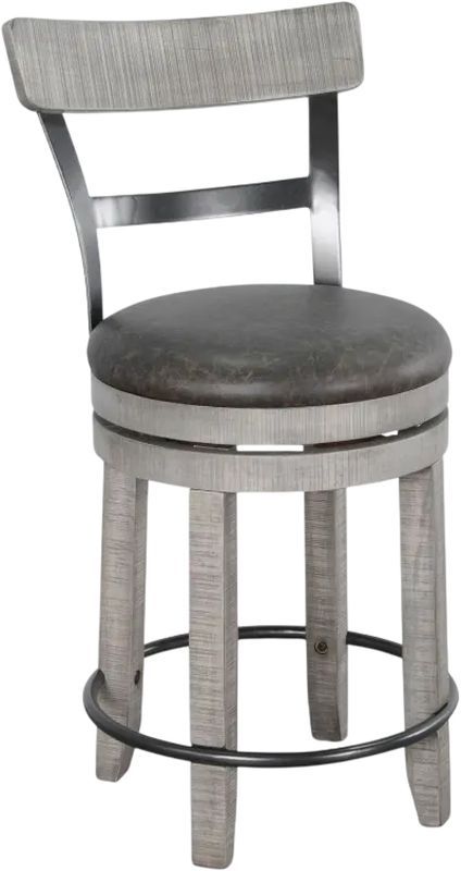 Sunny Designs™ Alpine Gray 24" Swivel Counter Stool-0