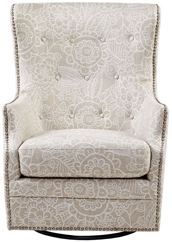 Olliix by Madison Park Cream Ella Swivel Glider Chair-0