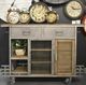 YHD Jaxon Hand Brushed Steel/Oak Kitchen Island-1