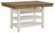 Elements International Bellevue Walnut Counter Table with Antique White Base-0