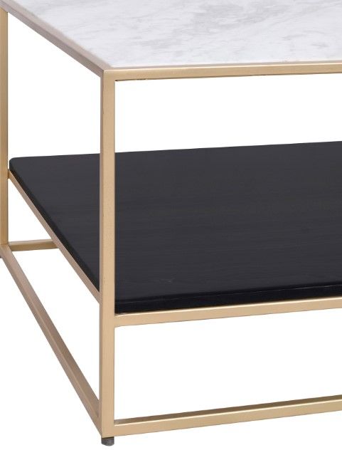 Moe's Home Collection Mies Black/White Coffee Table with Gold Frame-2