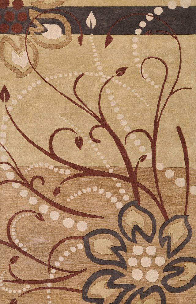 Surya Athena Brown Floral 5'x8' Area Rug-0