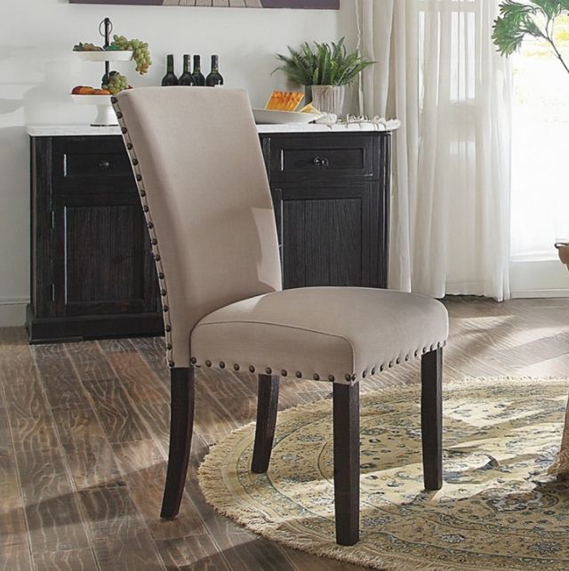 ACME Furniture Nolan Beige/Dark Oak Side Chair-1