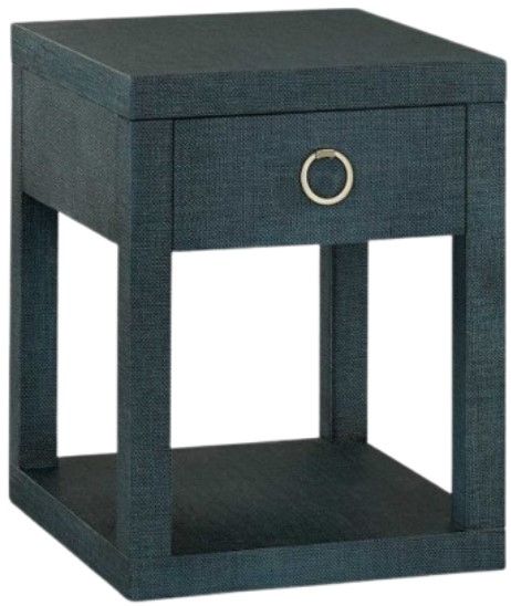 Bassett® Furniture Ventura Raffia Pacific Blue Chairside Table-2