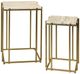 Stylecraft 2-Piece Marble and Gold Side Table Set-0