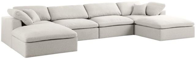 Meridian Furniture Serene 6-Piece Cream 158" Modular Sectional-0