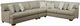 Corinthian Furniture Brentwood 3-Piece Gray L-Shape Sectional-0