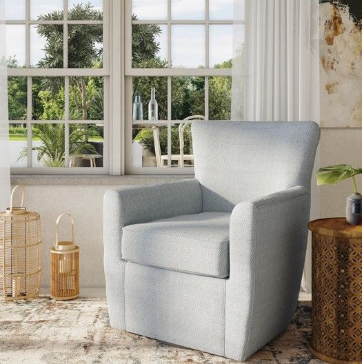 Jofran Inc. Harper Sky Swivel Accent Chair-1