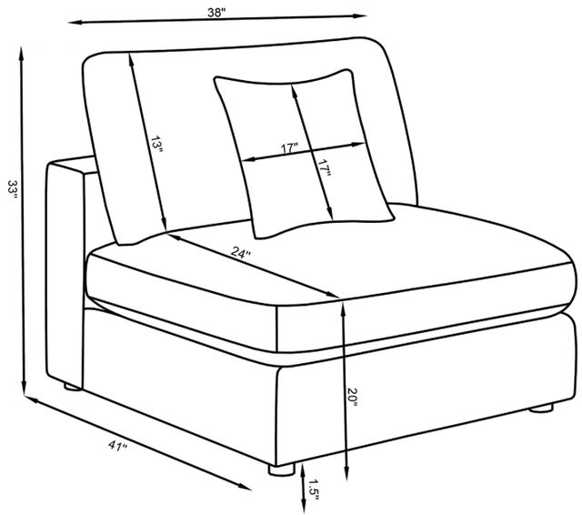 Coaster® Serene 4-Piece Charcoal Sectional-2