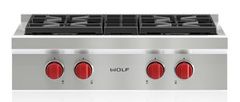 Wolf® 30" Liquid Propane Stainless Steel Rangetop