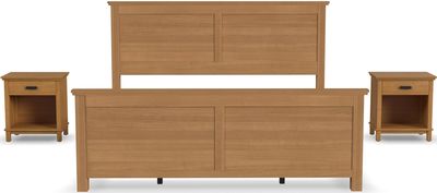 front view of the homestyles® Oak Park 3-Piece Brown King Panel Bedroom Set