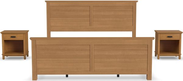 front view of the homestyles® Oak Park 3-Piece Brown King Panel Bedroom Set
