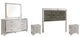 Signature Design by Ashley® Lonnix 5-Piece Silver Queen Upholstered Panel Headboard Set-0