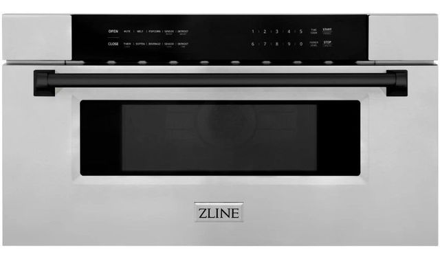 ZLINE Autograph Edition 1.2 Cu. Ft. Stainless Steel Microwave Drawer with Matte Black Accents-0