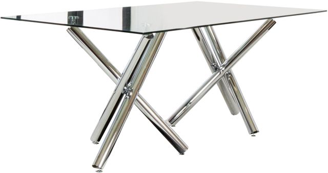Cramco Mantis Glass Top Dining Table with Chrome Base-0