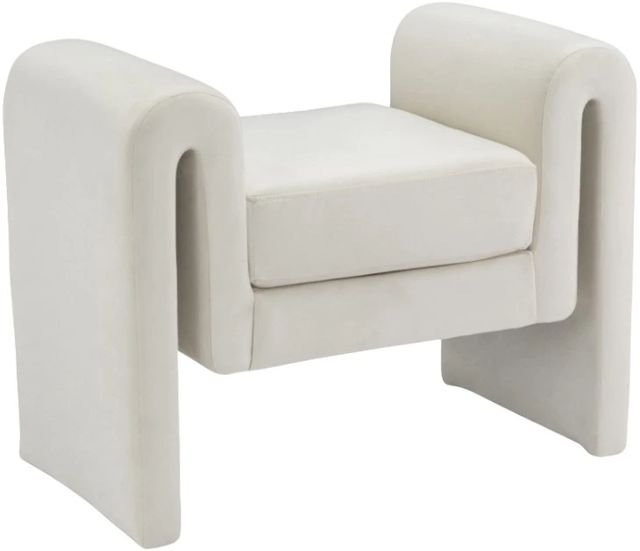 Meridian Furniture Sloan Cream Upholstered Bench-0