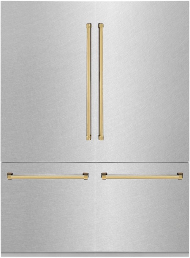 ZLINE Autograph Edition 60" 32.2 Cu. Ft. Satin Stainless Steel Built-In French Door Refrigerator-0