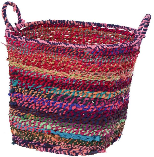 Deco Marche CosmoLiving by Cosmopolitan Blue/Green/Purple/Red Decorative and Functional Storage Basket with Handles-2