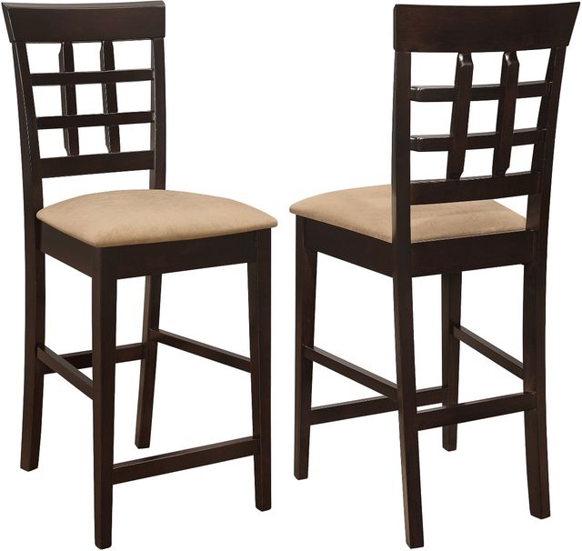 Coaster® Gabriel 2-Piece Cappuccino/Tan Upholstered Counter Stools-0