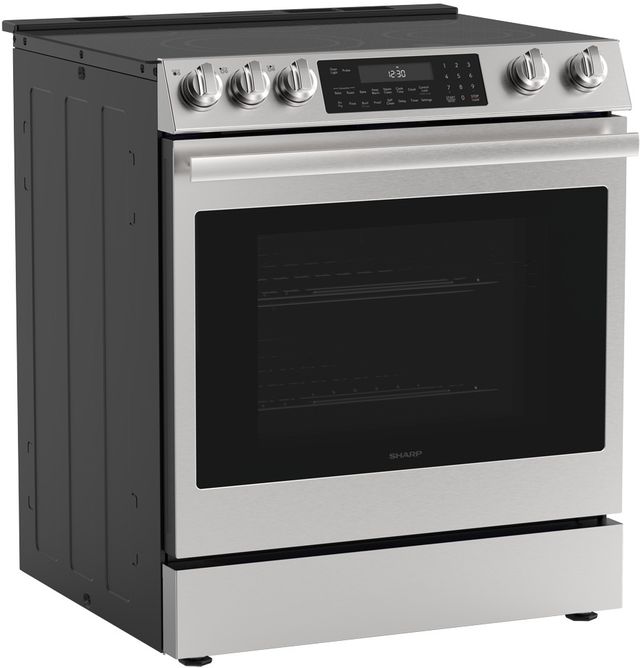 Sharp 30" Stainless Steel Slide-In Electric Range with True European Convection-2