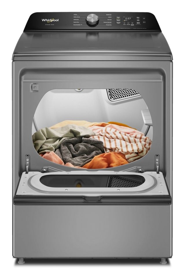 Whirlpool® 7.5 Cu. Ft. Radiant Silver Vented Electric Dryer with Steam Iron and AI Dry-4