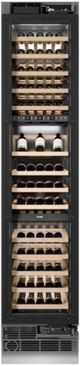 ZLINE Autograph Edition 18 in. 9 Cu. Ft. Triple Zone 68 Bottle Panel Ready Left Hinge Column Wine Cooler with Matte Black Accents-2