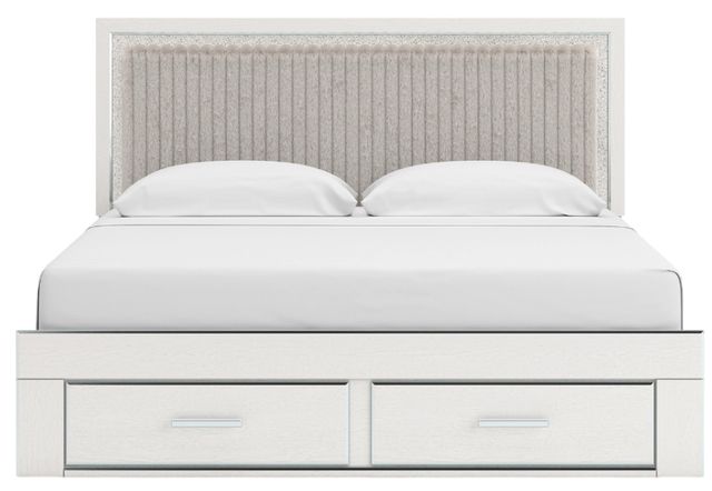 Signature Design by Ashley® Zuraleus White King Upholstered Panel Storage Bed-2