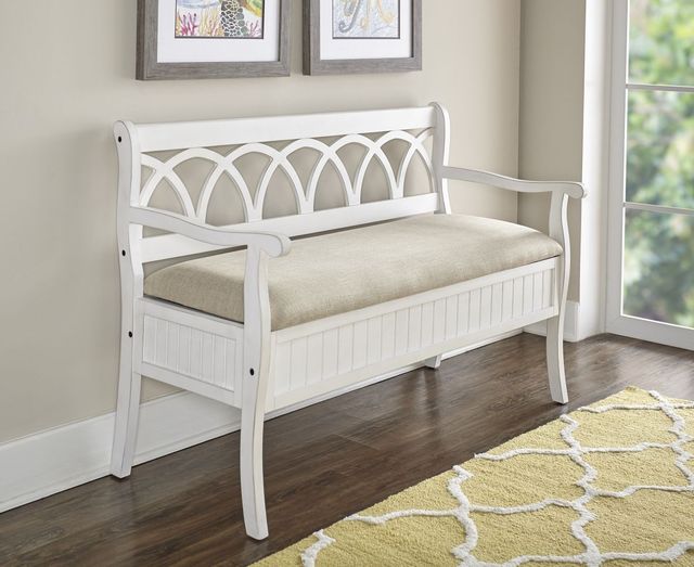 Powell® Elliana White Storage Bench-7