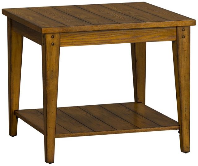 Liberty Furniture Lake House Oak Square Lamp Table-0