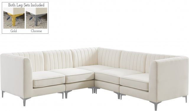 Meridian Furniture Alina 5-Piece Cream Upholstered Modular Sectional-1