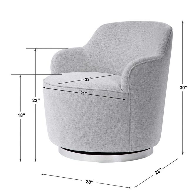 Uttermost® Hobart Stone Swivel Chair-2