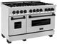 ZLINE Autograph Edition Legacy 48" Satin Stainless Steel Pro Style Dual Fuel Range with Matte Black Accents-3