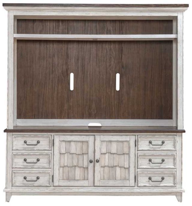Liberty Furniture River Place Riverstone White/Tobacco Entertainment Center-2