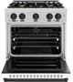 ZLINE Classic Autograph Edition 30" Stainless Steel Pro Style Dual Fuel Range with White Matte Door and Matte Black Accents-1