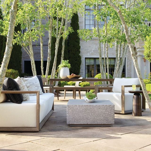 Uttermost® Uttermost® Remsen Weathered Gray/Oyster Wood Indoor-Outdoor Gray Lounge Chair with Cushion-1