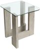 Magnussen Home® Bartlett Glass Top End Table with Smokey Pine Base-3