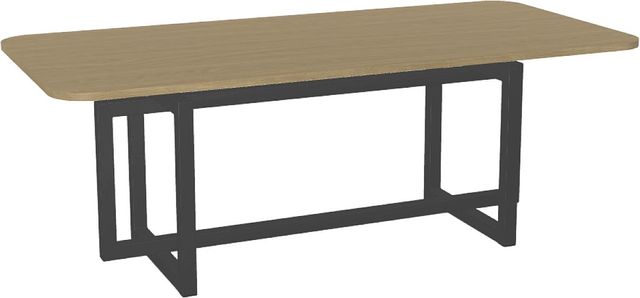Amisco Customizable Ezra 84" Rectangular Dining Table with Radius Corners and 1" Thermo Fused Laminate Top-0