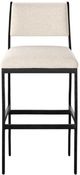 Four Hands Valeene Black Cast Aluminum/Crypton Nomad Snow Barstool-1