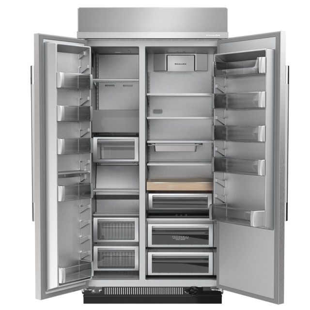 KitchenAid® 42" 25.5 Cu. Ft. PrintShield™ Stainless Steel Built-In Side-by-Side Refrigerator with Platinum Interior-1