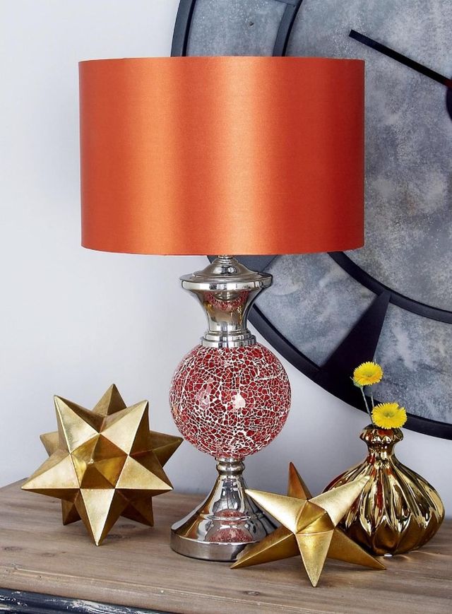 Deco Marche Orange/Red/Silver 6" Table Lamp-2