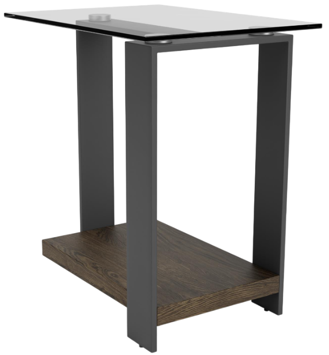 Riverside Furniture Cortland Tempered Chairside Table with Saddle