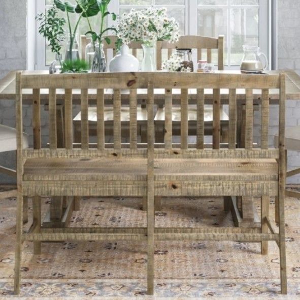 Jofran Inc. Carlyle Crossing Beige Slatback Counter Bench-1