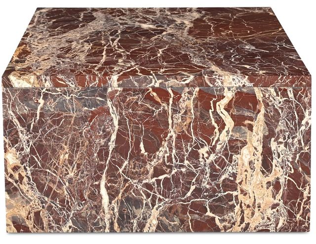 Moe's Home Collection Rosa Rosso Levanto Marble Coffee Table-2