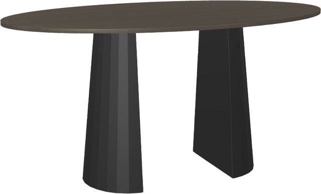 Amisco Customizable Gemma White Oak Veneer 84" Bar Height Oval Table-0