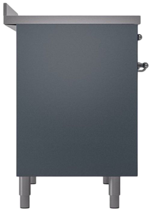 Ilve® Nostalgie II Noblesse 40'' Blue Gray Pro Style Induction Range with Chrome Trim-2
