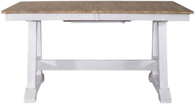 Liberty Furniture Lindsey Farm 5-Piece Sandstone/Weathered White Trestle Table Set-2