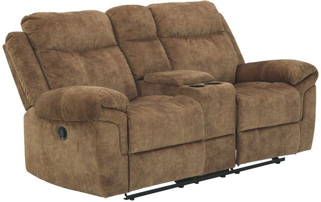 Signature Design by Ashley® Huddle-Up Nutmeg Double Reclining Loveseat with Console-0