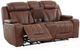 Liberty Furniture Caswell Nature Chestnut Leather Power Reclining Loveseat with Console-1