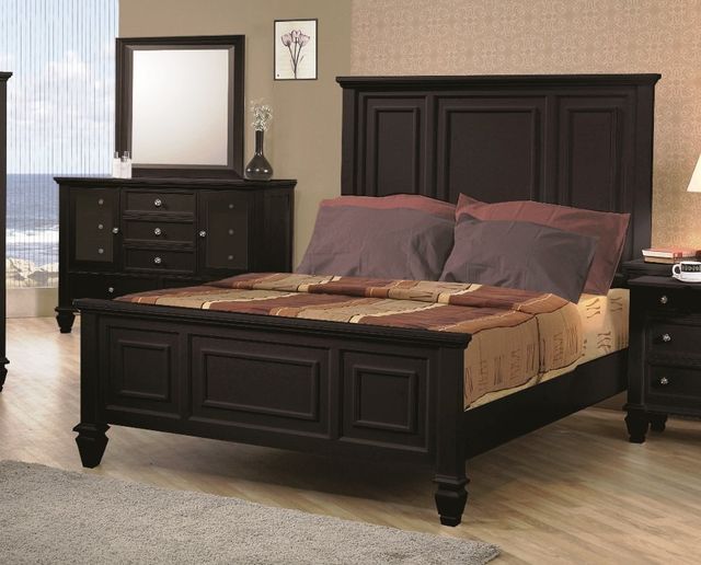 Coaster® Sandy Beach 4-Piece Black Queen Panel Bedroom Set-1