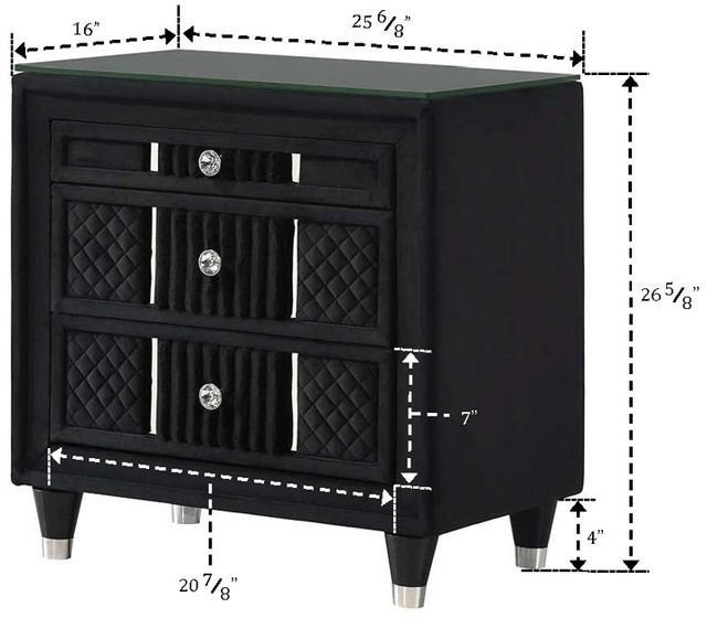 Crown Mark Armany Black Nightstand-2